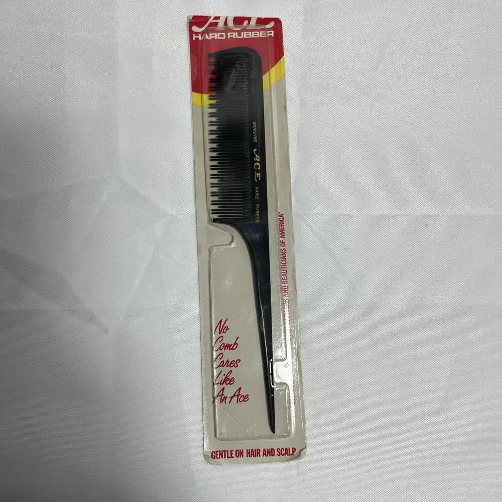Vintage Ace Hard Rubber Rat Tail Curling Teasing Pick Styling‎ Comb 62206